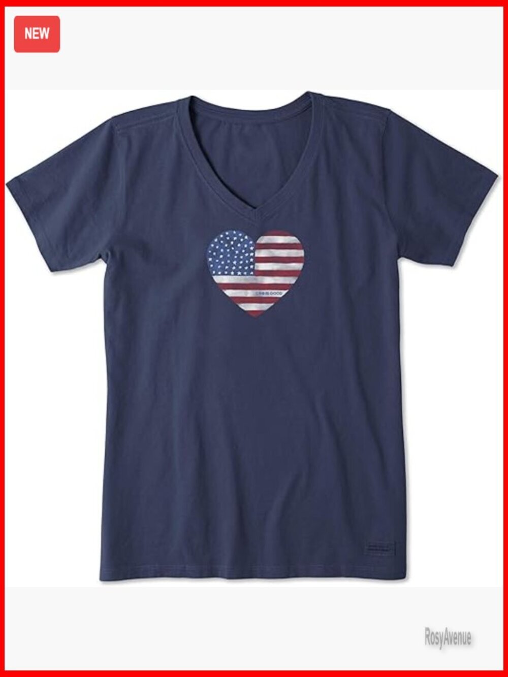 Short Sleeve V-Neck Graphic T-Shirt Classic Fit Cotton Jersey